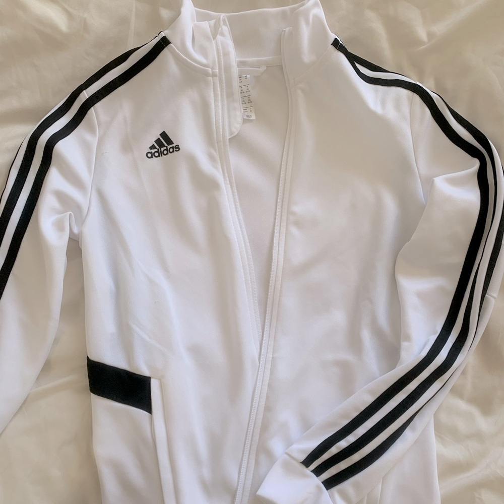 Adidas’s white tracksuit jacket size XS